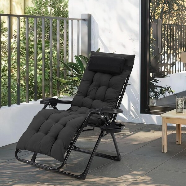 29 Inch Zero Gravity Lounge Chair Adjustable Anti Gravity Chair with Cushion Headrest Bed Bath Beyond 42386776
