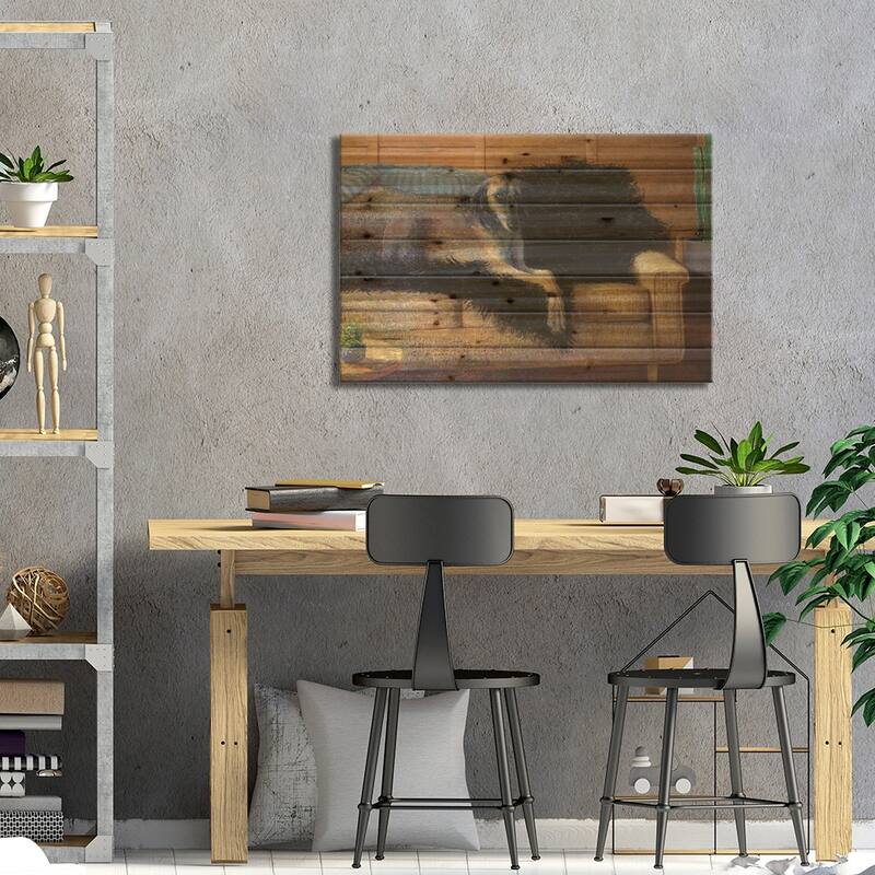 Madam Saluki Print On Wood by Iris Scott - Multi-Color
