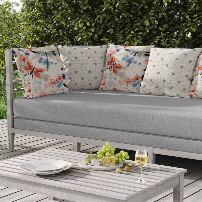 Wings in Motion Indoor/Outdoor Reversible Throw Pillow Red and Blue