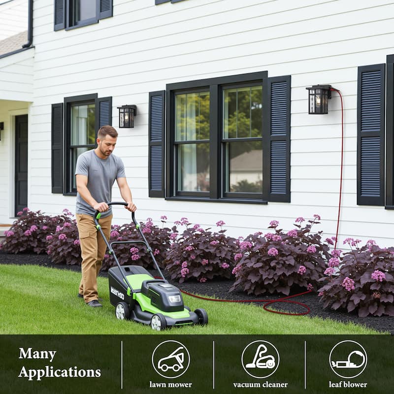 C Cattleya Matte Black Outdoor Wall Light with Water Glass and GFCI Outlet