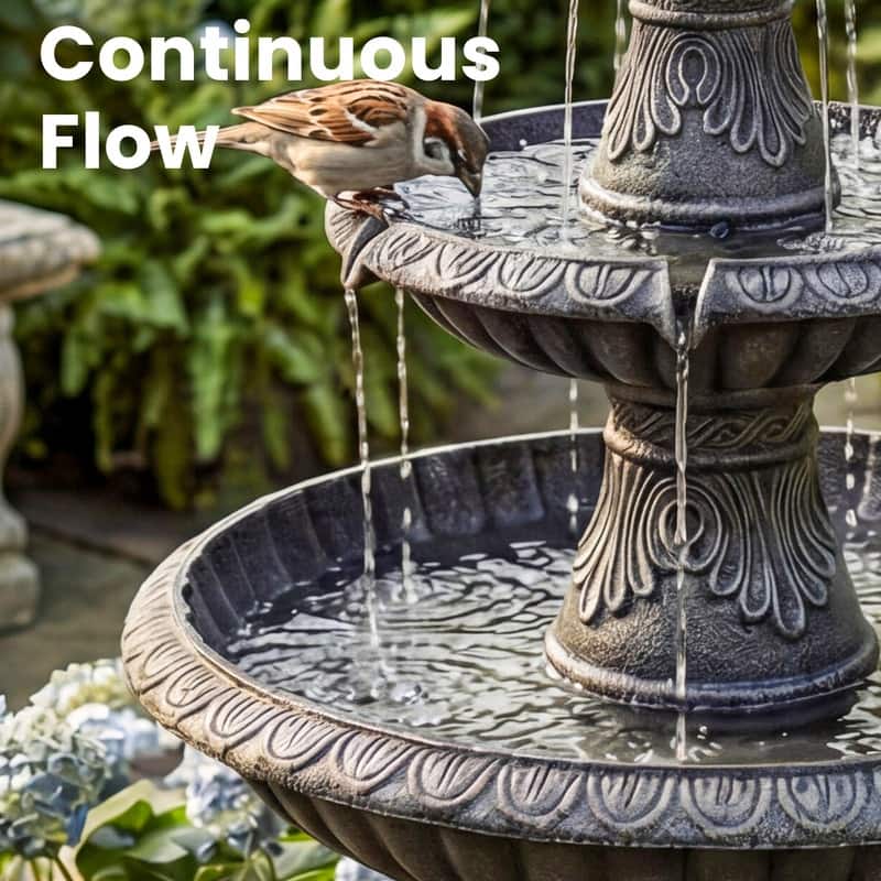 Classic Bird Bath 3-Tier Water Fountain Weather Resistant with Pump