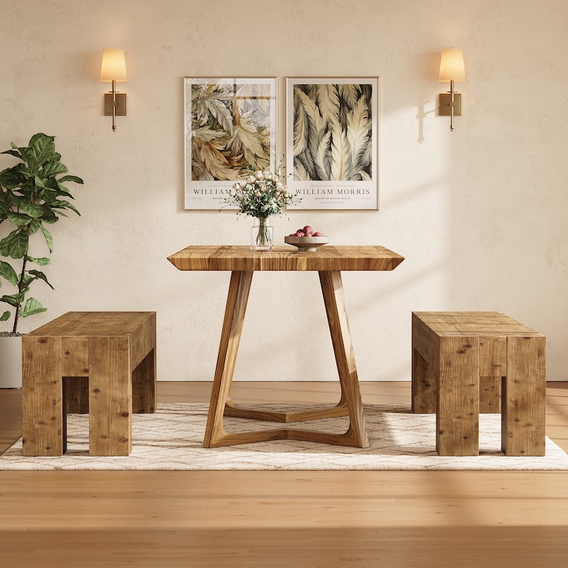 Solid Wood Dining Bench, 63" Extra Long Kitchen Table Bench for Dining Room, Kitchen, Restaurant