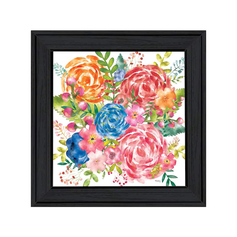 TrendyDecor4U Contemporary "Spring Floral II" Framed Print Wall Art