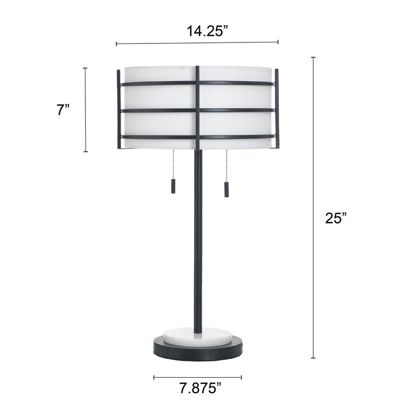 StyleCraft Royce Table Lamp - Zammel & White - White Shade