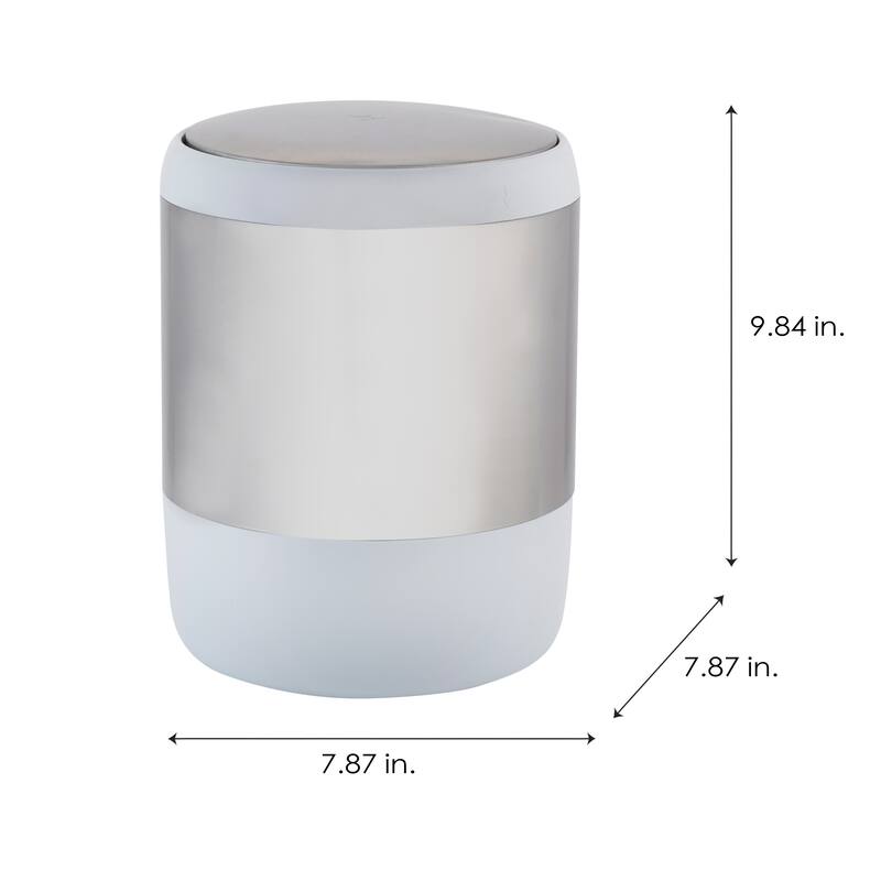 Bath Bliss Smooth Matte Stainless Steel Rotating Lid Waste Bin
