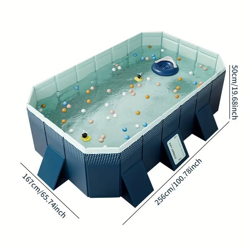 Swimming Pool w/Durable PVC Material,Easy Setup and Foldable Storage