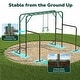 preview thumbnail 14 of 17, Hapfan 400lbs 3-in-1 Heavy Duty Metal Monkey Bar Set, Outdoor Playset with Gymnastics Bars & Trapeze Swing for Backyard Outdoor