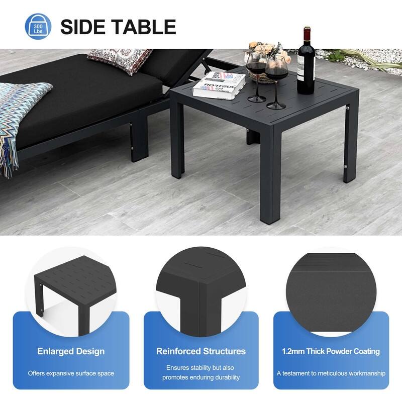 FINCATI Oversized Modular Aluminum Outdoor Furniture Set, 29" Deep Wide Sectional Seating Aluminum Patio Set with Coffee Tables