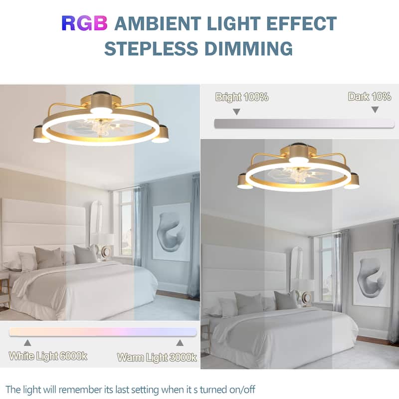 Curve Curio 3 Color Tone and 6 Fan Speed Ceiling Fan, App Control and Remote Control for Bedroom, Living Room and Dining Area