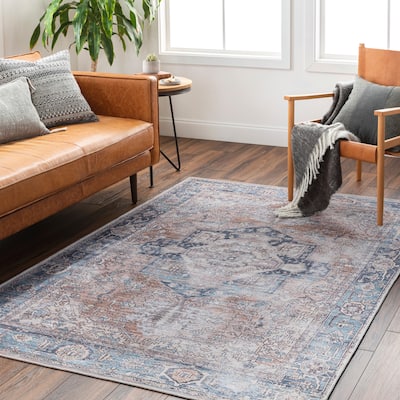 Livabliss Lin Faded Traditional Washable Area Rug