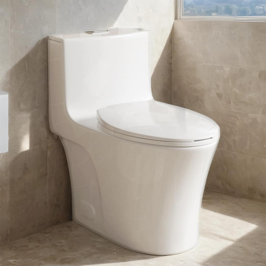 One-Piece Dual-Flush Toilet 1.6/1.1GPF, Elongated ADA, S-Trap White
