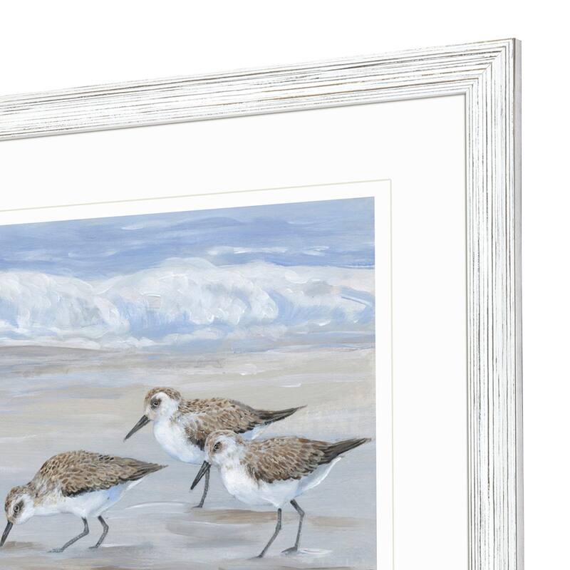 Sandpipers S/2 Framed Art Giclee Under Glass - Blue