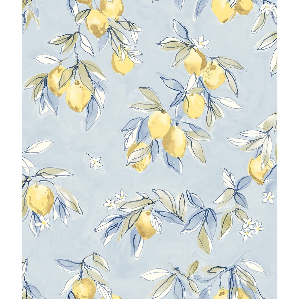 Chesapeake Lemonade Light Blue Citrus Wallpaper