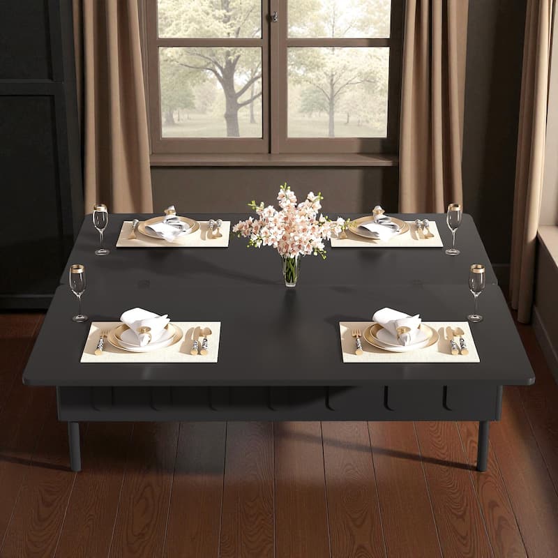 Lift-Top Coffee Table with Hidden Storage and Drawers, Foldable Adjustable Center Table for Living Room, Modern MDF Design