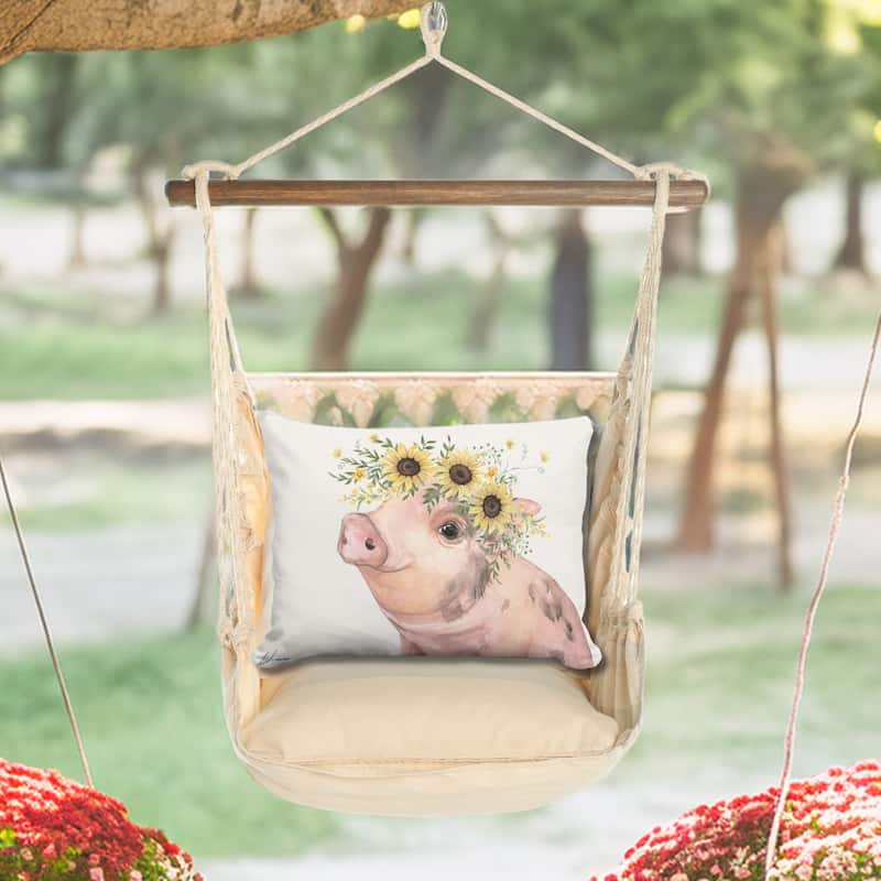 Magnolia Casual Swing Set 4 piece - Magnolia Stripe w/ Pig with Sunflowers