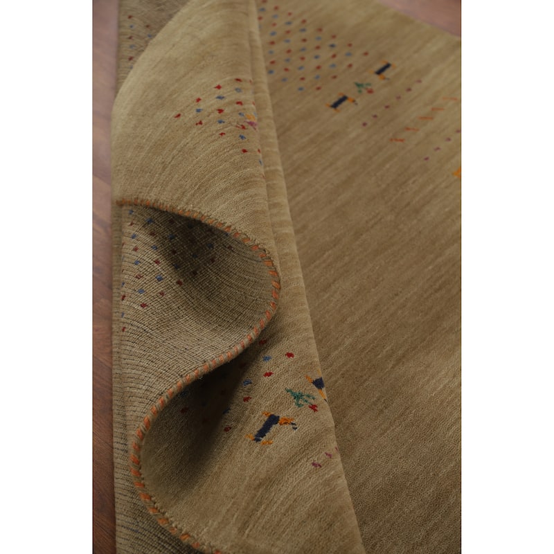 Hand Knotted Oriental 100% Wool Carpet Tribal Tribal Brown Gabbeh Area Rug - 7' 8'' X 4' 11''