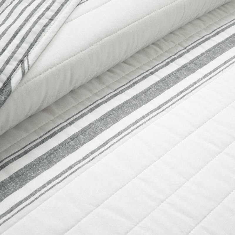 Lush Decor Farmhouse Stripe 3 Piece Quilt Set