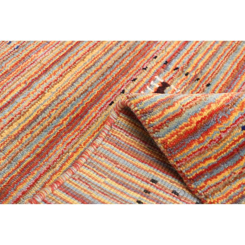 ECARPETGALLERY Hand Loomed Kashkuli Gabbeh Red Wool Rug - 3'0 x 4'9