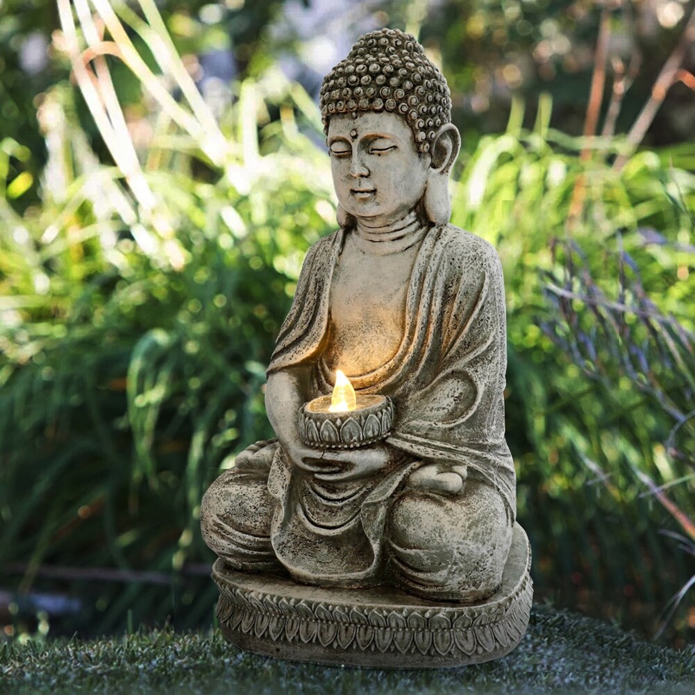 Solar light buddha outlet