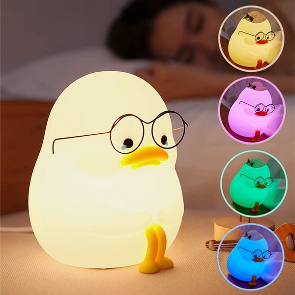 Night Light for Kids LED Cute Duck Lamp with Color Changing Timing Girls Boys Bedroom Decor Sad Duck Bed Bath Beyond 37610913