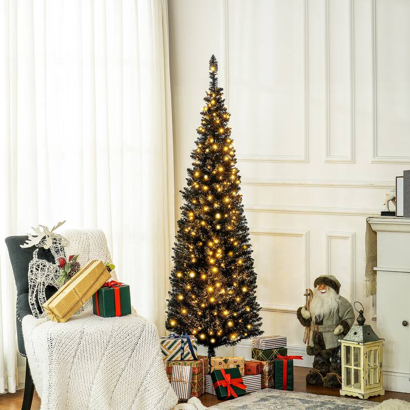 5' Slim Pre-Lit Christmas Tree with 160 Warm White LED Lights and 294 Branch Tips