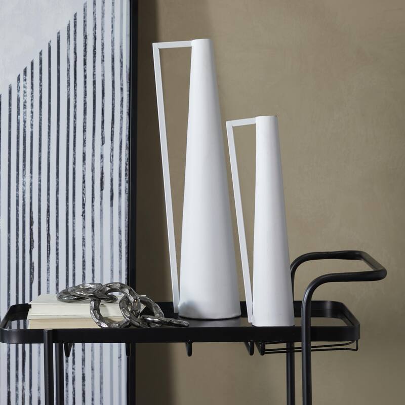 Blue Metal Ombre Decorative Vase with Brown Accents - Blue - 8"W,16"H