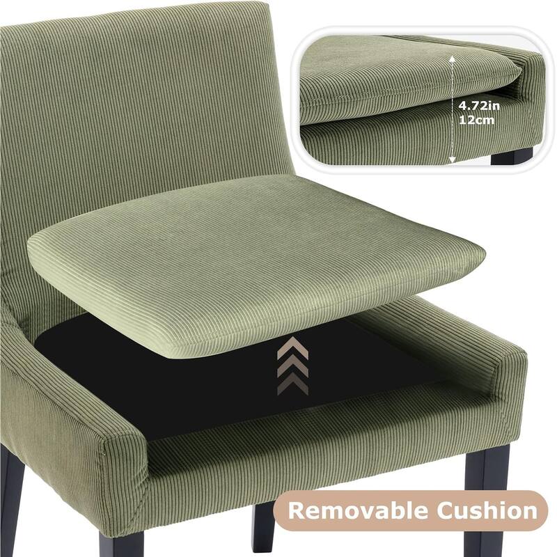 Upholstered Corduroy Accent Side Leisure Chairs with Soild Wood Legs