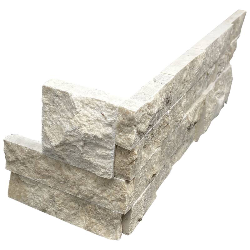 Renata Travertine 6" x 24" Split Face Ledger Corner