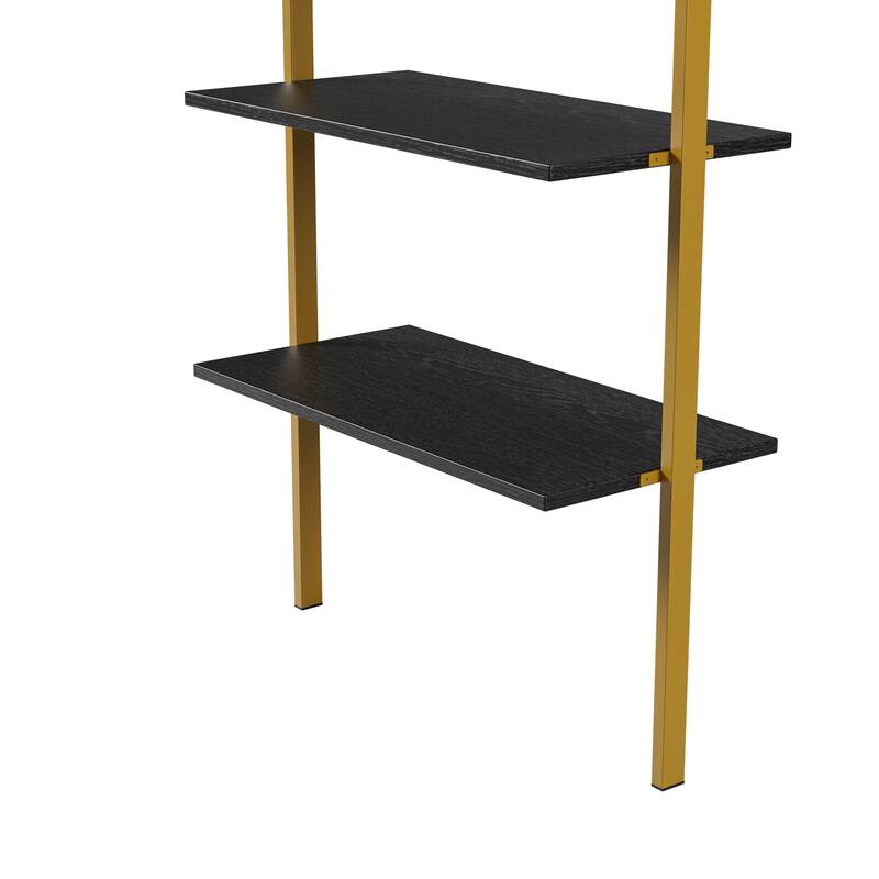 GDFStudio - Industrial Black+Golden Lift-Top Coffee Table with Metal Frame and Hidden Storage Compartment