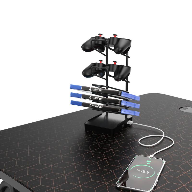 Black Gaming Desk Computer Desk with Free Full Mouse Pad & USB Charger