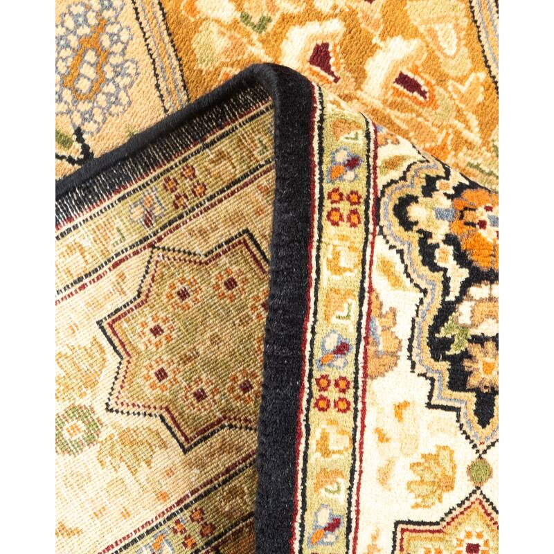 Overton Hand Knotted Wool Vintage Inspired Traditional Mogul Brown Area Rug - 3 x 5