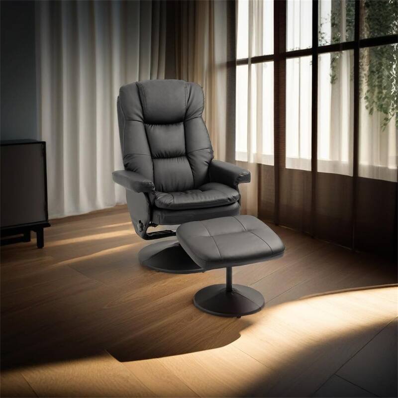 Recliner and Ottoman - Black
