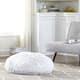 Tempo Home Polar Pouf - Oversized Faux Fur Round Floor Cushion - White