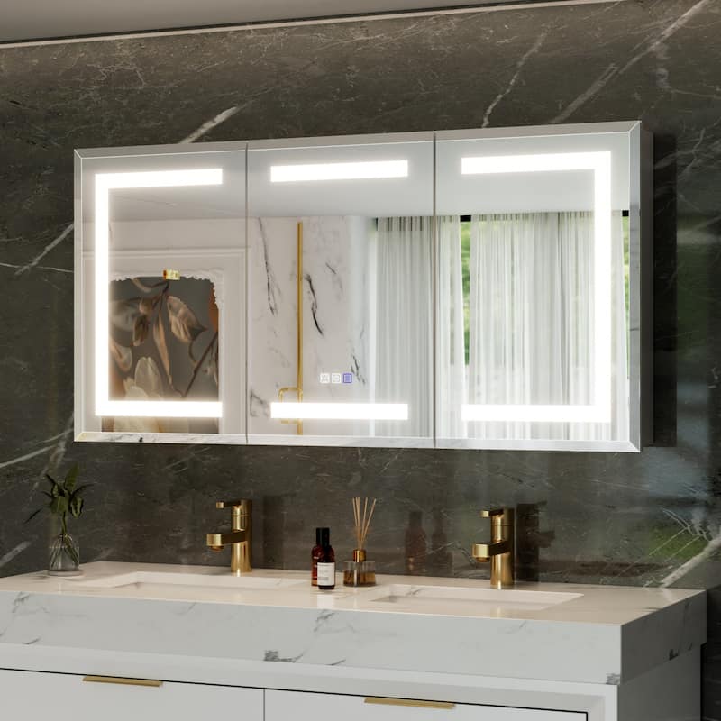 30-48'' W x 24'' H Surface or Recessed LED Bathroom Medicine Cabinet With Mirror,Defog & Quiet Hinges