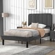 preview thumbnail 7 of 25, Twin Upholstered Platform Bed Frame with Headboard and 12 Wooden Slats, Adjustable Height,