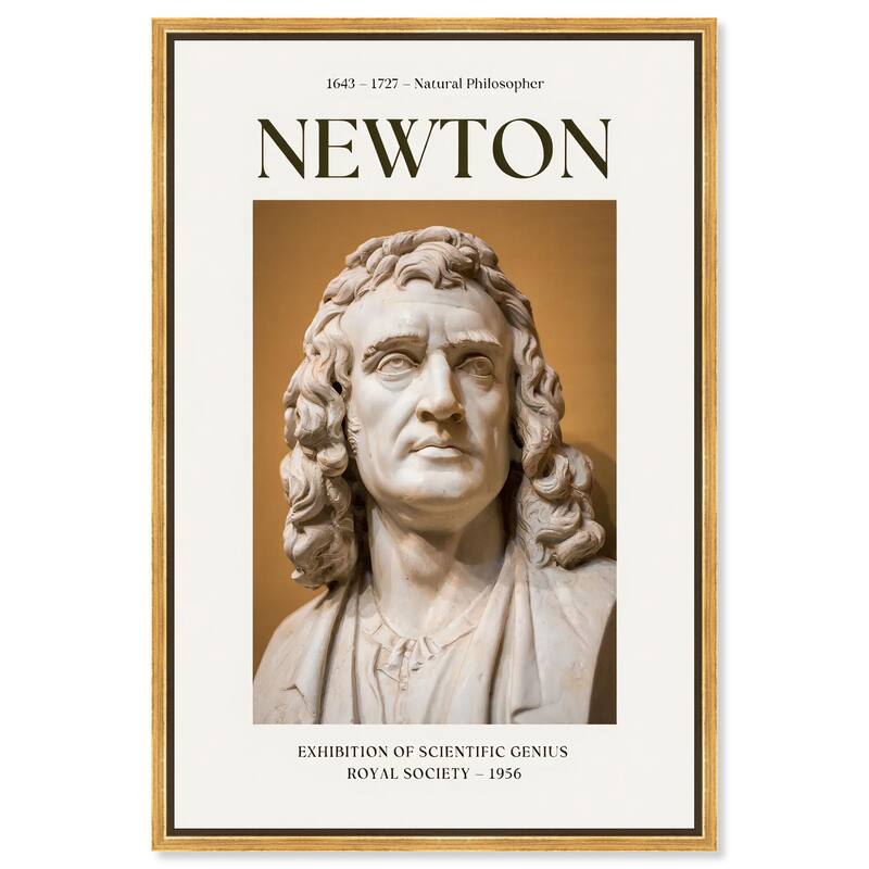 Newton's Likeness in Marble Canvas by Art Remedy - Gold - 24" x 36"