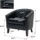 preview thumbnail 90 of 90, Axia Barrel PU Leather Accent Chair with Nailhead Trim Black - 2 Set