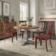 Option Berry Red Chairs w Antique Grey Table