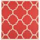 SAFAVIEH Courtyard Maryanne Indoor/ Outdoor Waterproof Patio Backyard Rug - 5'3" x 5'3" Square - Red