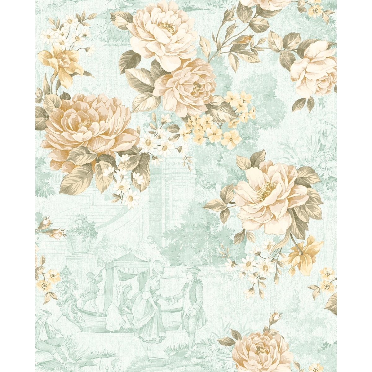 Seabrook Designs Toinette Floral Toile Unpasted Wallpaper - 20.5 in. W x 18 ft. L