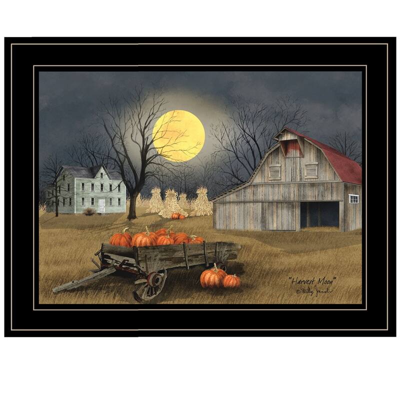 TrendyDecor4U Farmhouse "Harvest Moon" Framed Print Wall Art by Billy Jacobs - Earthtone