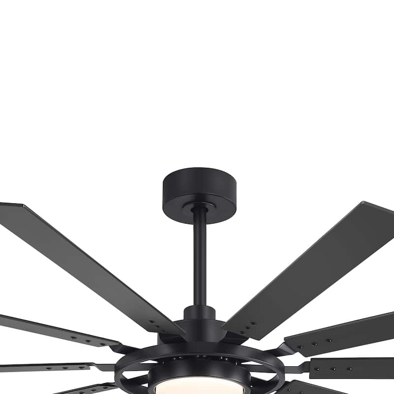 72"/80" Large Windmill Ceiling Fan with Light and Remote(10 Reversible Blades)