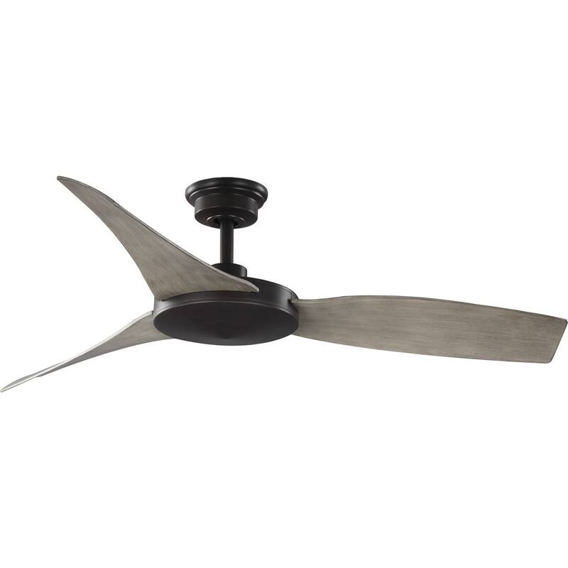 Spicer Collection 54-Inch Three-Blade Antique wood Antique Bronze DC Motor Contemporary Ceiling Fan - 54 in x 54 in x 11.5 in - 54 in x 54 in x 11.5 in