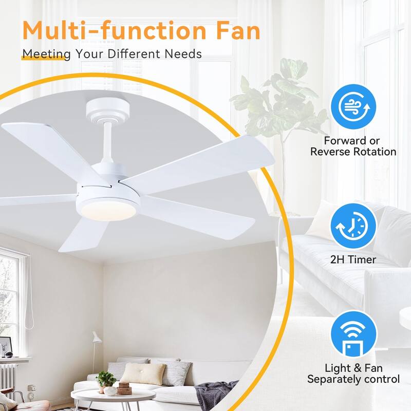 46" and 52" Modern Quiet Ceiling Fan with LED,Downrod Ceiling Fan with Light