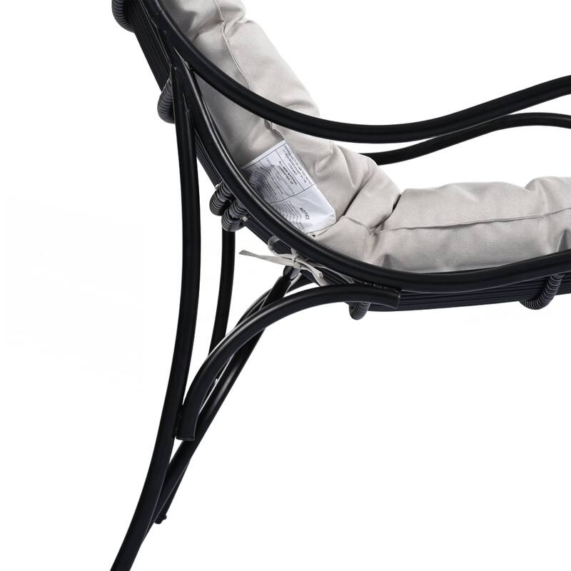 3 Pieces Wicker Outdoor Patio Furniture Set with Lounge Chair