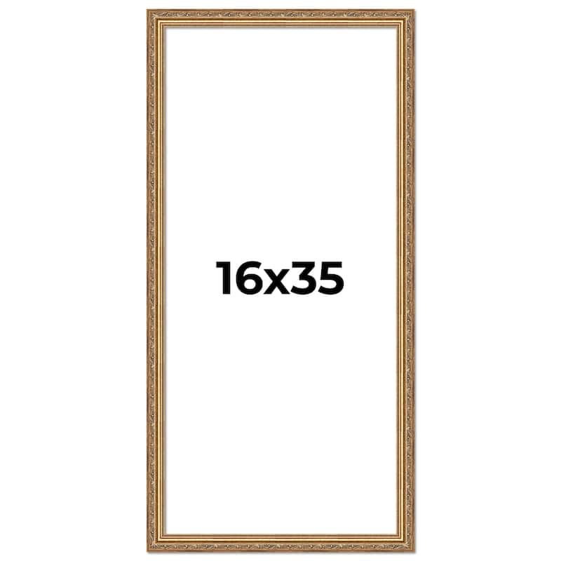 16x35 Frame Red Solid Wood Picture Frame Width 1.75 Inches | Interior Frame Depth 1 13/16 Inches