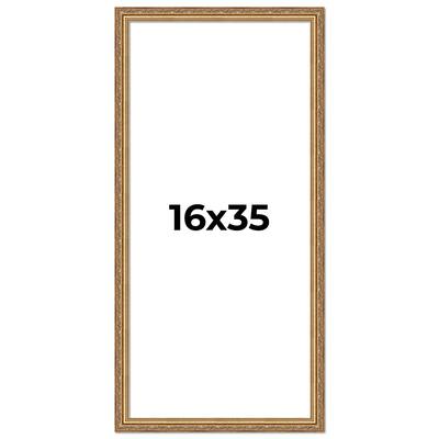 16x35 Frame Red Solid Wood Picture Frame Width 1.75 Inches | Interior Frame Depth 1 13/16 Inches
