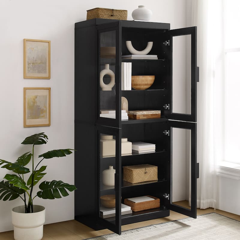 Crosley Essen Glass Door Kitchen Pantry Storage Cabinet