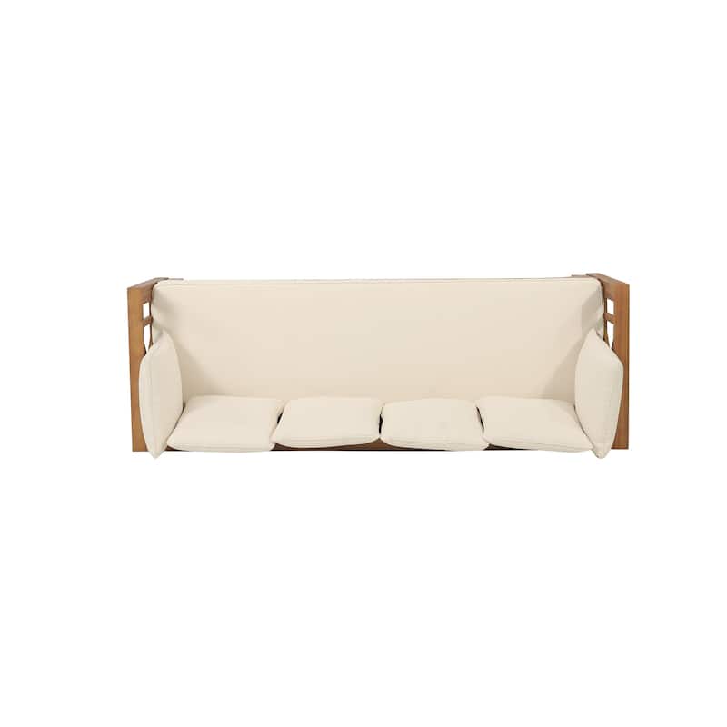 Long Beach Outdoor Extendable Acacia Wood Daybed Sofa by Christopher Knight Home