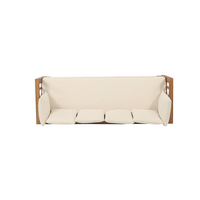 Long Beach Outdoor Extendable Acacia Wood Daybed Sofa by Christopher Knight Home